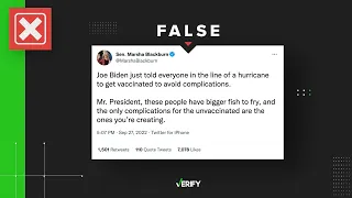 No, President Biden didn’t tell people to get vaccinated ahead of Hurricane Ian