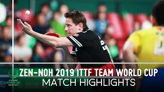 Tomokazu Harimoto vs Robert Gardos | ZEN-NOH 2019 Team World Cup Highlights (Group)