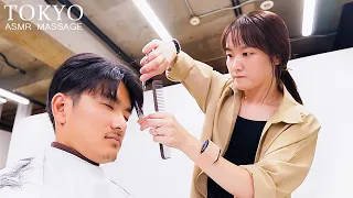 ASMR Best Head Massage in Tokyo Barbershop to Make You Look Cool - in Harajuku