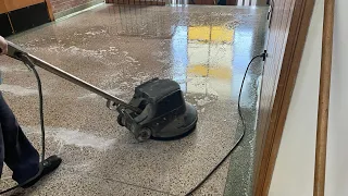 STRIPPING AND WAXING VCT AND TERRAZZO FLOORS (2 IN 1)