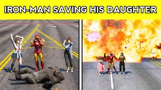 GTA V : IRON-MAN SAVING DAUGHTER 😮| #shorts