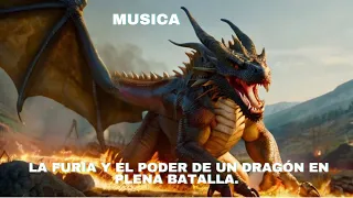 la furia y el poder de un dragón en plena batalla