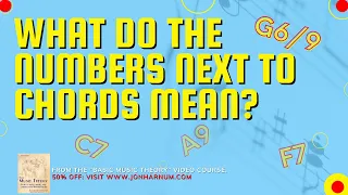 What do the numbers next to chords mean (C7, DMaj7, A9, etc.)? Extensions Explained.