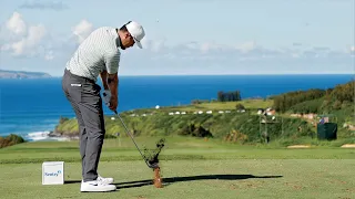 Tony Finau / 214 Yard 8-Iron (Slow Motion) PERFECT "Down-the-Line" View