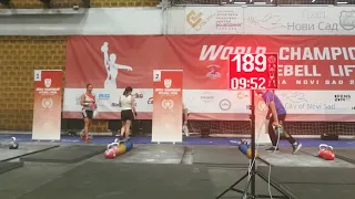 Irina Martynova. Snatch 189(24kg). WC 2019 in Novi Sad (Serbia)