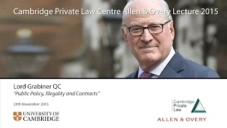 'Public Policy, Illegality and Contracts': 2015 Allen & Overy Lecture