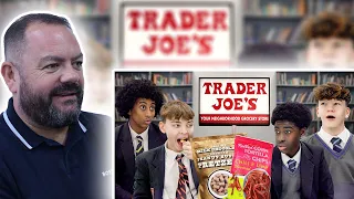 BRITS React to British Highschoolers try Trader Joe's for the first time!