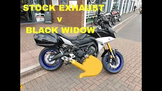 YAMAHA TRACER  GT -  EXHAUST SOUND COMPARISON - Stock v Black Widow