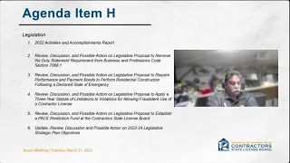 CSLB Board Meeting March 21, 2023 Part 4 of 5