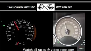 Toyota Corolla E210 TNGA VS. BMW 320d F30 - Acceleration 0-100km/h