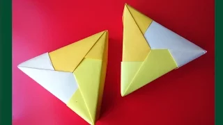 Easy origami Triangle gift box.  Ideas for gifts. Треугольная коробочка. Ideas for Christmas