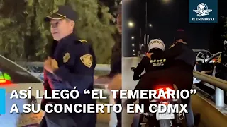 Vocalista de "Los Temerarios" se disfraza de policía para llegar a concierto en CDMX