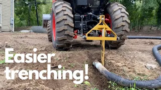 Easier way to trench WITHOUT a backhoe!!!  Making use of the Kioti with a subsoiler.