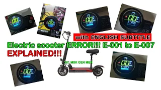 ELECTRIC SCOOTER ERROR E-001 E-002 E-003 E-004 E-005 E-006 E-007 EXPLAINED MOBER S10 FIIDO DYU EKSPH