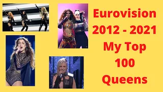 My Top 100 Eurovision Queens (2012 - 2021)