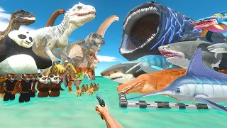 FPS Avatar Rescues Sea Monsters and Fight Dinosaurs and Kung Fu Panda-Animal Revolt Battle Simulator