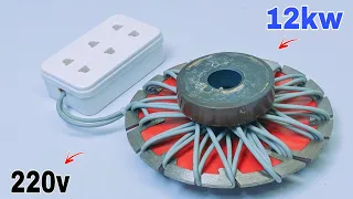 How to make 220v 12000w free energy generator use super magnet