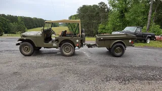 My 1953 Willys M38A1 and 1940s MBT trailer walk around.