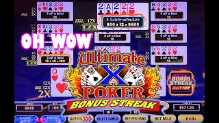 🔥 Ultimate X Video Poker Bonus Streak 🃏 12X Royal Flush Quads Max Bet @Wynn Las Vegas Slot Machine