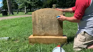 Time-lapse Headstone Cleaning at Greenlawn Cemetery