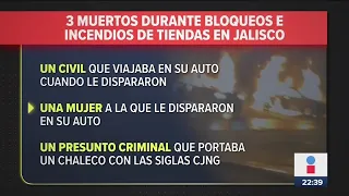 Al menos tres personas murieron durante narcobloqueos en Guadalajara | Noticias con Ciro Gómez Leyva