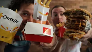 THE HAMBURGER CHALLENGE | McDonald's VS Carl's Jr VS Burger King 🍔