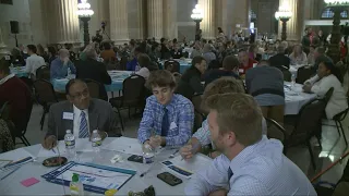 Cleveland Mayor Justin Bibb hosts town hall event on future of downtown lakefront