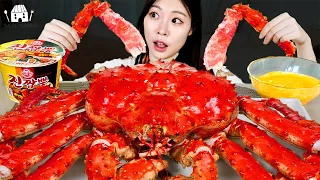 ASMR MUKBANG| Really King Crab, Jin Jjambbong Ramen, Seafood sauce, Carbonara Fire sauce