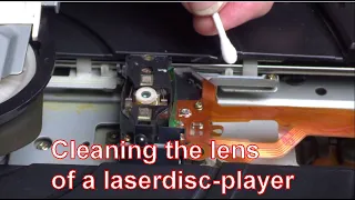 Cleaning the lens of a laserdisc player