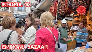 Istanbul 2023🇹🇷Eminonu Bazaar-Sirkeci-GÜLHANE PARK I Walking Tour | 4K UHD 60fps