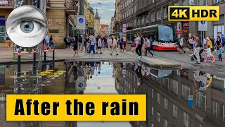 Prague walking tour after the summer rain 🇨🇿 Czech Republic 4k HDR ASMR