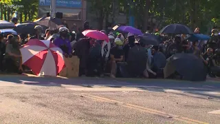 People gather for another night of protests in Seattle