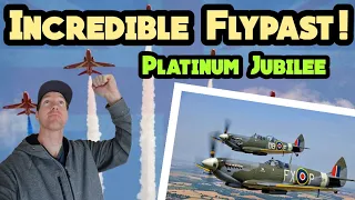 Californian Reacts | Red Arrows, Spitfires, Lancaster Bomber Platinum Jubilee Flypast - Cockpit View