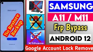 Samsung M11/A11 FRP Bypass Android 12 Without Pc | A11/M11 Google Account Bypass Without Xshare Easy