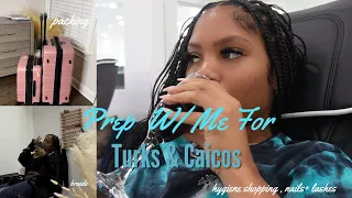 VACATION GRWM: prepare with me  for Turks & Caicos | hygiene shopping, nails, lashes, hair, packing