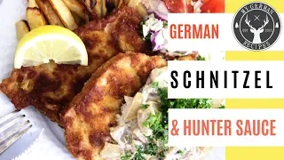 How to make a quick German Schnitzel with Hunter Sauce (Jägersoße) ✪ MyGerman.Recipes