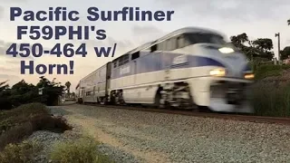 Amtrak Pacific Surfliner Engines 450-464 - Compilation w/Horn