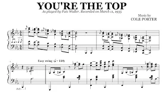Fats Waller - You're The Top (1935) | Stride piano transcription