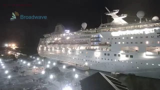 Empress of the Seas Departs Key West after dark Time-lapse - 1/27/2017