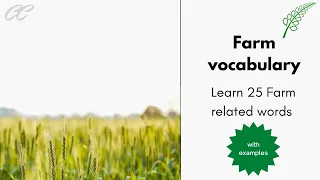 English Vocabulary - 25 Words related to FARMING | Everyday Vocabulary | Farm Vocabulary