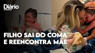 Reencontro de mãe com filho que ficou 16 dias em coma emociona web