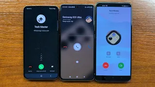 Samsung Galaxy S23 vs Xiaomi 12x vs OnePlus 8T WhatsApp, Zangi, Skype Apps Incoming Calls & Texts