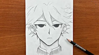 Easy anime sketch | How to draw strong anime boy step-by-step | drawing tutorial
