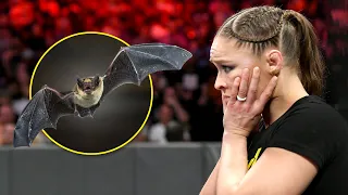 Ronda Rousey meets a bat at ringside during Raw