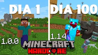 Sobreviví 100 DÍAS en MINECRAFT, pero cada 10 días se actualiza la VERSIÓN!