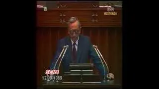 PRL 1989 Sejm. Rząd Tadeusza Mazowieckiego. Expose