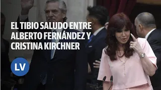 El tibio saludo entre Alberto Fernández y Cristina Kirchner en el Congreso l La Voz