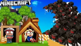 BASE VS SPIDER TSUNAMI - MINECRAFT TSUNAMI CHALLENGE | Vito VS Bella