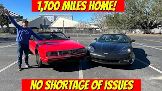 Will SamCrac's 300K Mile c6 Corvette and the Flooded Cadillac Allante Make it 1700 Miles Home?