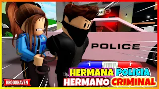 HERMANA POLICIA HERMANO CRIMINAL 😱 Roblox Brookhaven rp Mini Pelicula (Historia de roblox con voces)